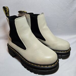 Dr. Martens White and Black Combat Boots